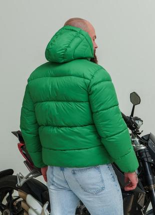 Куртка пуховик зима зеленый s4 фото