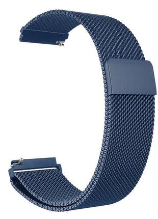 Ремінець для годинника milanese magnetic універсальний. міланська петля 24 мм синій