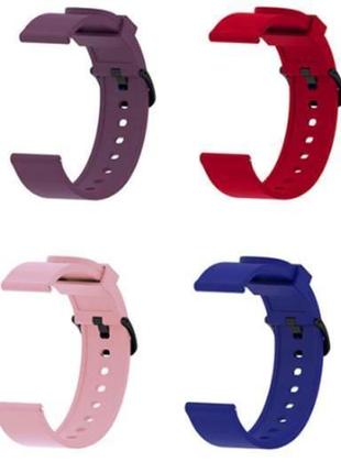 Ремешок силиконовый для часов 20 мм красный. браслет для умных смарт часов 20 mm ge401