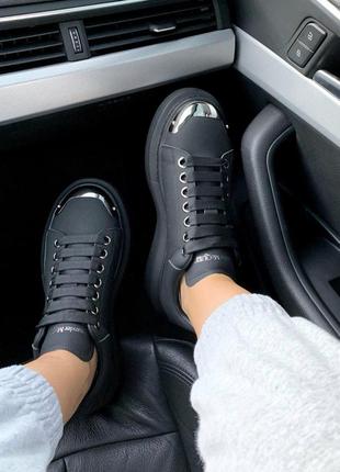 Шикарні жіночі кросівки mcqueen black metal в чорному кольорі (36-42)😍4 фото