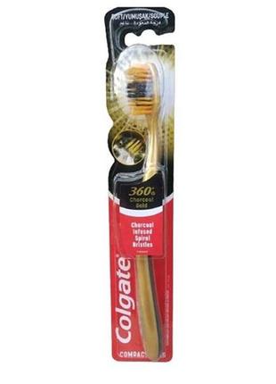 Зубна щітка colgate 360° charcoal gold soft 1 шт.1 фото