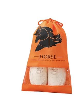 Мешок, пакет, органайзер для хранения обуви оранжевый 26*36