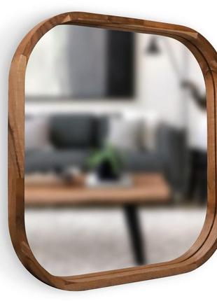 Зеркало квадратное luxury wood balance 45х45 см орех натуральный3 фото