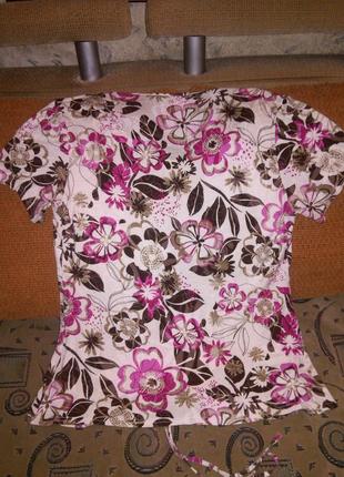 Натуральна,трикотажна,яскрава блузка-футболка-обманка,великого розміру,yours4 фото