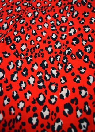 Красные штаны брюки чиносы капри леопард принт леопардовый5 фото