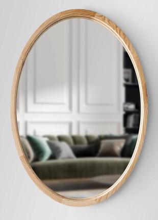 Дзеркало овальне luxury wood evolution 45х65 см ясен натуральний1 фото