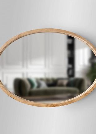 Зеркало овальное luxury wood evolution 45х65 см ясень натуральный2 фото