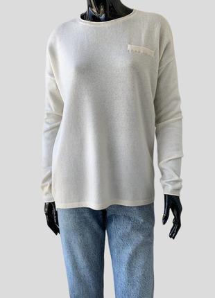 Кашемировый удлиненный джемпер свитер tommy hilfiger свободного кроя оверсайз кашемир / шерсть1 фото