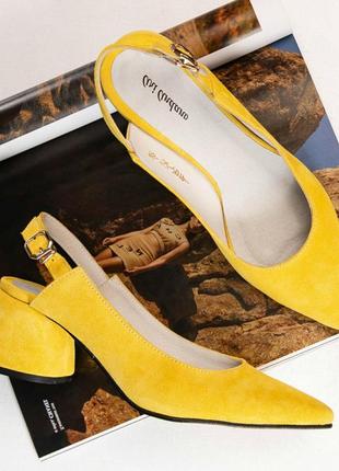 Элитная коллекция! летние туфли с открытой пяткой  натуральная итальянская замша4 фото