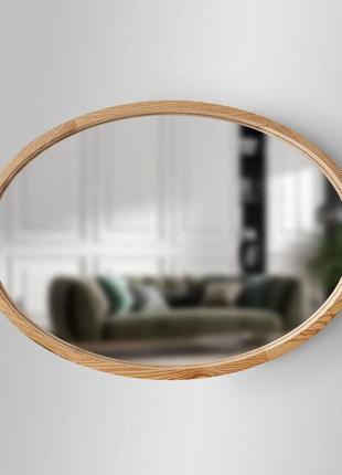 Зеркало овальное luxury wood evolution 45х65 см дуб натуральный2 фото