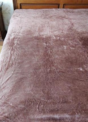 Плед микрофибра 200*230,коричневый