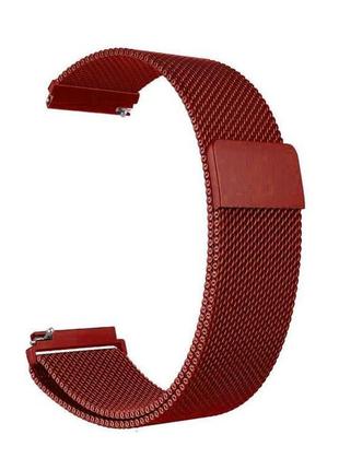 Ремешок для часов milanese magnetic универсальный. миланская петля 18 мм красный