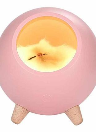 Ночник uft sch01 pink спящий кот в домике (uftsch01pink)