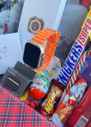 Новогодний подарочный бокс apple (watch ultra + airpods pro 2)