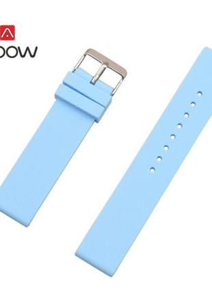 Ремінець силіконовий для годинника 22 мм блакитний. браслет для розумних смарт-годинників