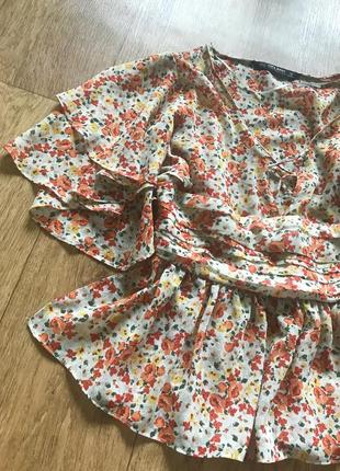 Блуза, блузка zara в цветочный принт3 фото