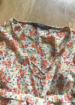 Блуза, блузка zara в цветочный принт2 фото