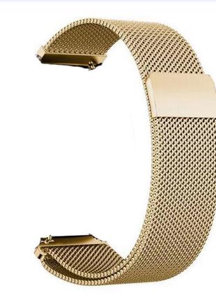 Ремешок для часов milanese magnetic универсальный. миланская петля 18 мм золотистый1 фото