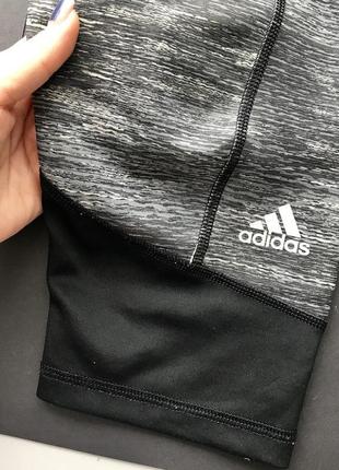 Спортивные серые лосины легенсы в спорт зал спортивнве бриджи adidas3 фото