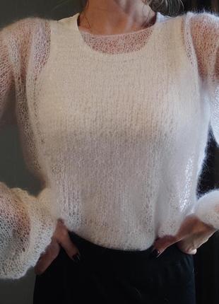 Свитер из мохера паутинка