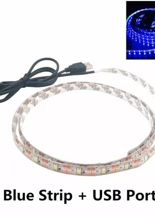 5 м світлодіодна лід led стрічка світильник usb, 5 в, 3528 повербанка або usb синій