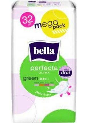 Гігієнічні прокладки bella ultra perfect green 32 шт.1 фото