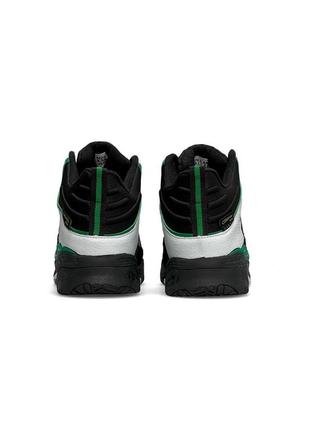 Зимові жіночі кросівки adidas originals niteball high black white green fur ❄️8 фото