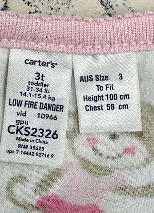 Комбинезон флисовый пижама  ромпер человечек с ножками принт обезьянки🐒  carter’s (сша)4 фото