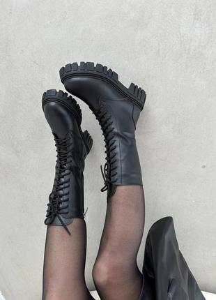 Зимове женские ботинки на шнурках натуралы молодежные7 фото