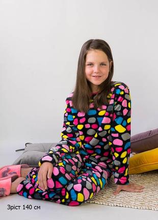 Піжама махрова плюшева для дівчинки, махровая плюшевая пижама для девочки подростка10 фото