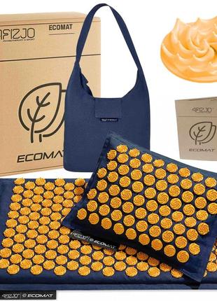 Коврик акупунктурный с подушкой 4fizjo eco mat аппликатор кузнецова 4fj0229 navy blue/orange