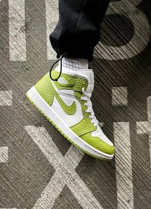 Nike air jordan 1 green python кроссовки