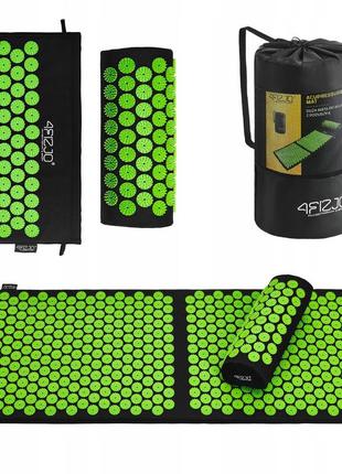 Килимок акупунктурний з валиком 4fizjo classic mat xl аплікатор кузнєцова 4fj0048 black/green