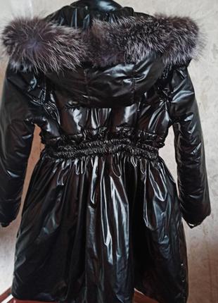 Зимова куртка пальто з натуральним хутром7 фото