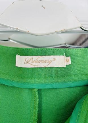 Julumary зеленые широкие брюки штаны с золотыми пуговицами3 фото