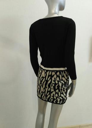 Французька сукня трикотажне з леопардовими вставками, чорного кольору rosa shock3 фото