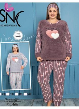 Жіноча піжама махра+фліс, туреччина