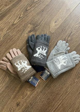 Перчатки зимние двойные новые перчатки с оленем1 фото