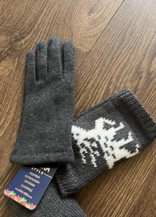 Перчатки зимние двойные новые перчатки с оленем3 фото