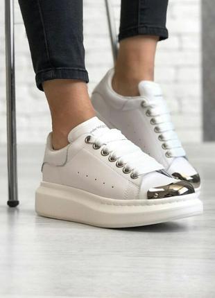 Кроссовки alexander mcqueen white steel кросівки кеди кеды