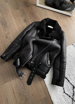 Дубленка зара zara дубленка черная