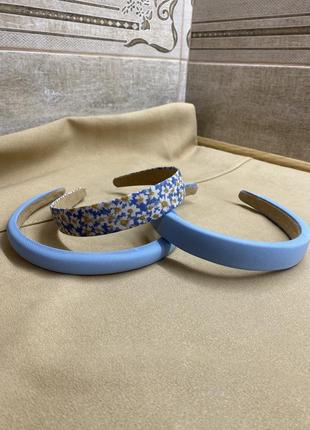 Обруч / аксесуар на волосся / аксесуари на голову / три обручі / лот голубих обручів жіночий