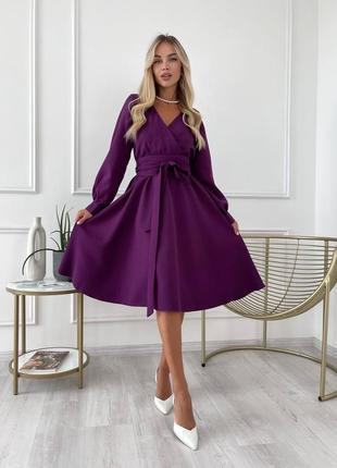 Фиолетовое миди платье