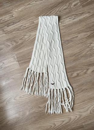 Шерстяной шарф с кисточками.1 фото