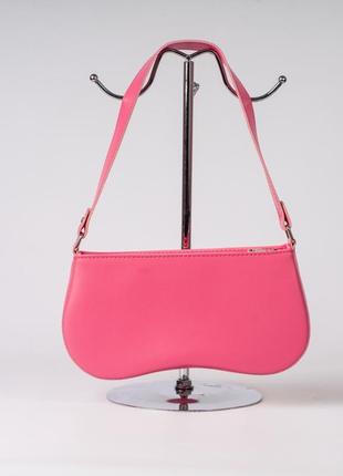 Женская сумка багет розовая сумка сумочка розовый клатч багет сумка на плечо
