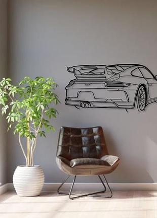 Авто porsche 911 gt3, декор на стену из металла