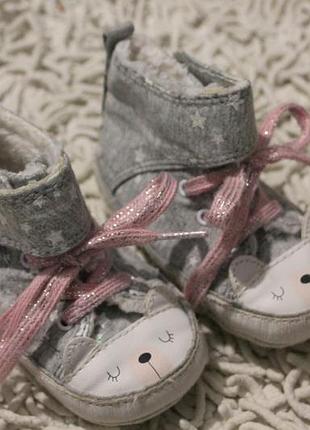 Милые серые пинеточки f&f на 6-12 месяцев