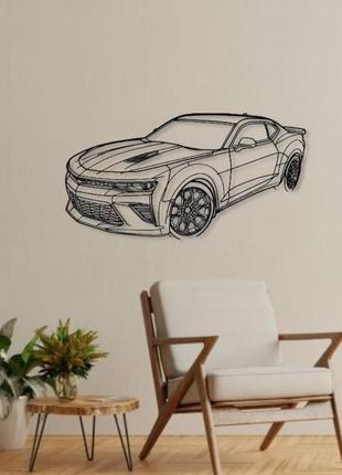 Авто chevrolet camaro ss 2016, декор на стіну з металу2 фото