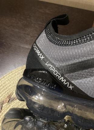 Nike air vapormax 2019 gs ‘ghost black’6 фото