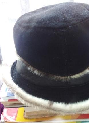 Зимняя комбинированная шляпа3 фото